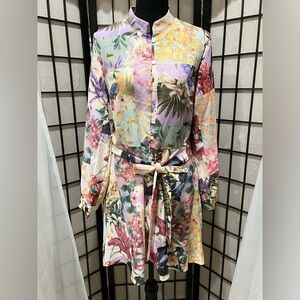 Sunday Up NICKY FLORAL DRESS, LONG SLEEVE SKATERS DRESS SIZE M: